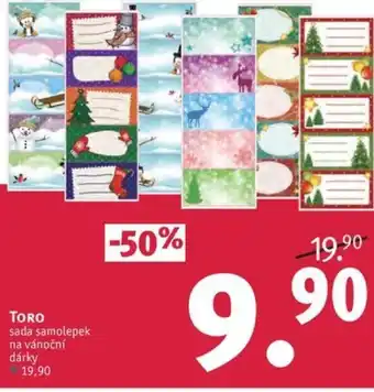 Rossmann TORO sada samolepek na vánoční dárky nabídka