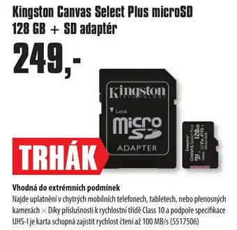 COMFOR Kingston Canvas Select Plus microSD 128 GB + SD adaptér nabídka