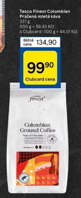 Tesco Tesco finest colombian pražená mletá káva 227 g nabídka