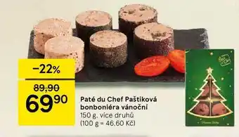 Tesco Paté du chef paštiková bonboniéra vánoční 150 g nabídka