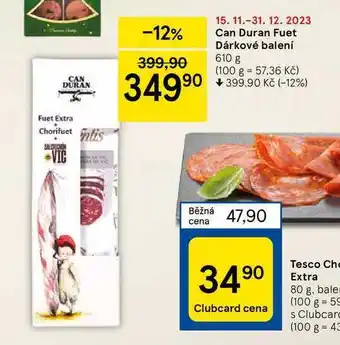 Tesco Can duran fuet dárkové balení 610 g nabídka