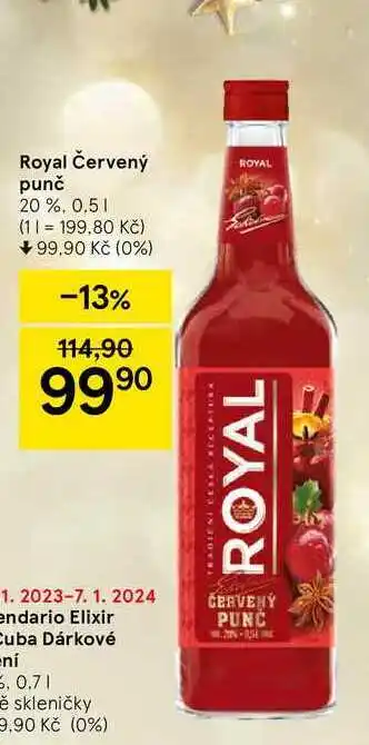 Tesco Royal červený punč 20%, 0.5 1 nabídka