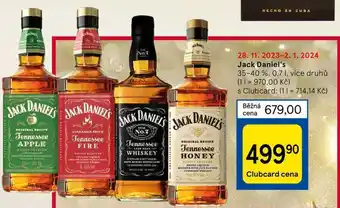 Tesco Jack daniel's 35-40 %, 0.7 1 nabídka