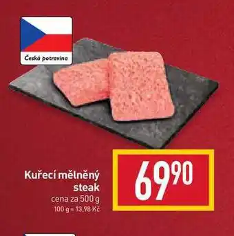 Billa Kuřecí mělněný steak cena za 500 g nabídka