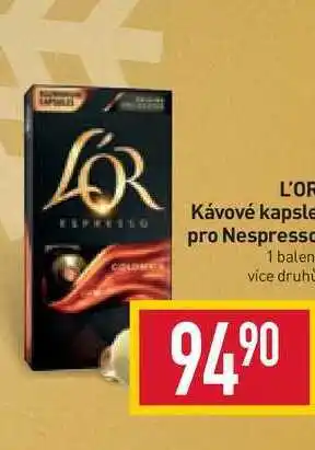 Billa L'or kávové kapsle pro nespresso 1 balení nabídka