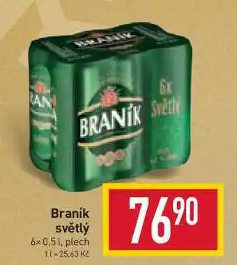 Billa Braník světlý 6x 0,5 l, plech nabídka