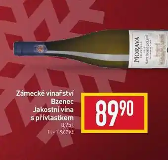 Billa Zámecké vinařství bzenec jakostní vína s přívlastkem 0,75l nabídka