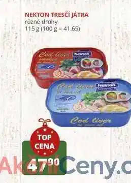 Flop Nekton tresčí játra různé druhy 115 g nabídka