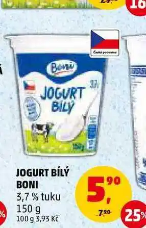 Penny Market Jogurt bílý boni 3,7 % tuku, 150 g nabídka