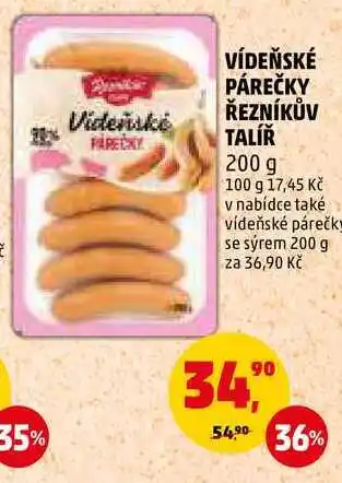 Penny Market Vídeňské párečky řezníkův talíř, 200 g nabídka