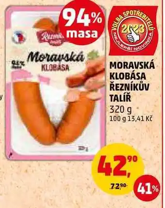 Penny Market Moravská klobása řezníkův talíř, 320 g nabídka