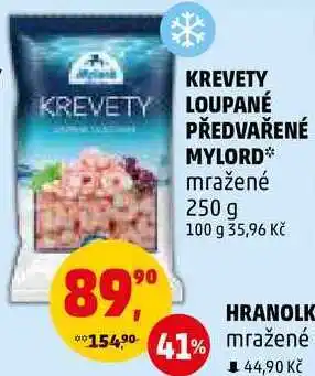 Penny Market Krevety loupané předvařené mylord mražené, 250 g nabídka