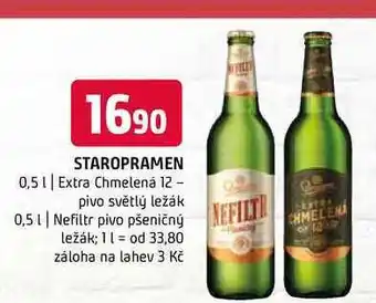 Terno Staropramen extra chmelená 12 0,5 l nabídka