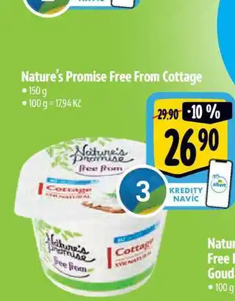 Albert Nature's promise free from cottage • 150 g nabídka