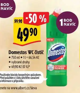 Albert Domestos wc čistič 750 ml nabídka