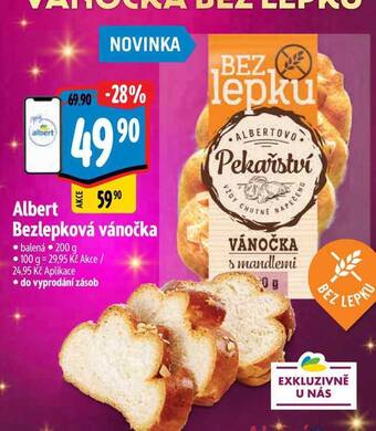 Albert Albert bezlepková vánočka • balená • 200 g nabídka