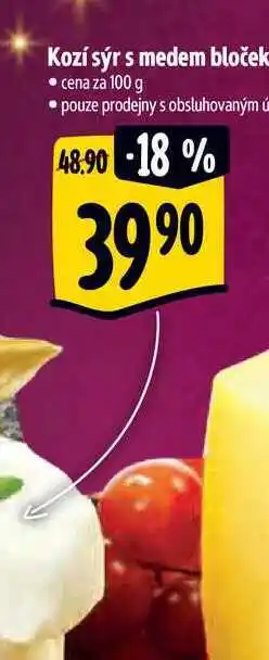 Albert Kozí sýr s medem bloček 100 g nabídka