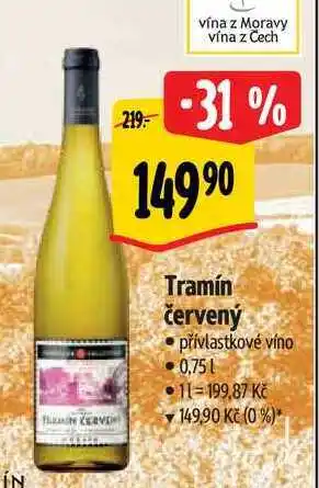 Albert Tramín červený 0,75 l nabídka