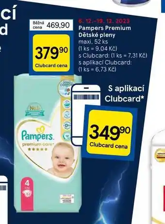 Tesco Pampers premium dětské pleny maxi, 52 ks nabídka