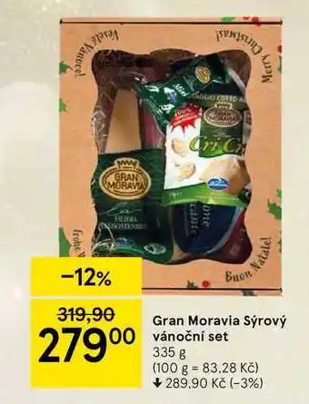 Tesco Gran moravia sýrový vánoční set 335 g nabídka