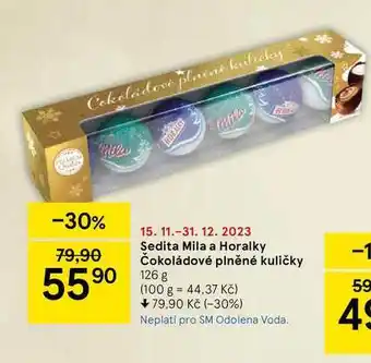 Tesco Sedita mila a horalky čokoládové plněné kuličky 126 g nabídka
