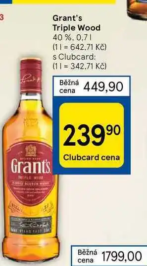 Tesco Grant's triple wood 40%, 0,7 l nabídka