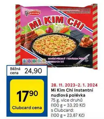 Tesco Mi kim chi instantní nudlová polévka 75 g nabídka