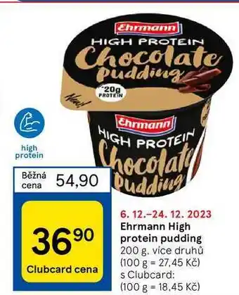 Tesco Ehrmann high protein pudding 200 g nabídka