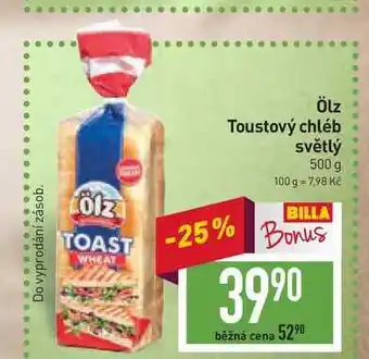 Billa Ölz toustový chléb světlý 500 g nabídka