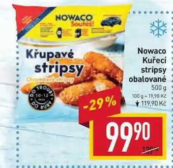Billa Nowaco kuřecí stripsy obalované 500 g nabídka