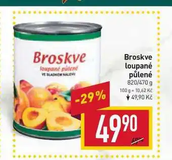 Billa Broskve loupané půlené 820/470 g nabídka