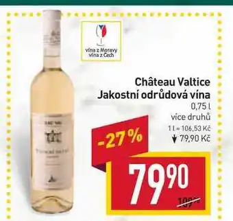 Billa Château valtice jakostní odrůdová vína 0,75l nabídka