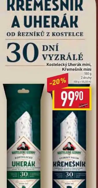 Billa Kostelecký uherák mini, křemešník mini 180 g nabídka