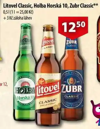 CBA Litovel classic, 0,5 l nabídka