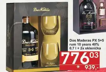 Jip Dos maderas px 5+5 rum 10 years 40%, 0,71+ 2x sklenička nabídka