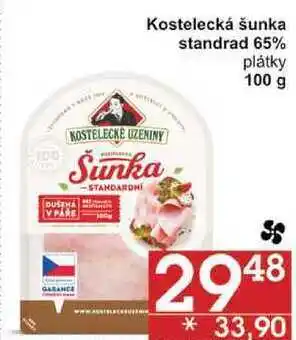Jip Kostelecká šunka standrad 65% plátky, 100 g nabídka