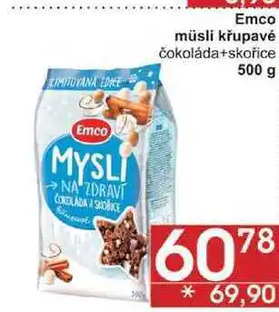 Jip Emco müsli křupavé čokoláda+skořice, 500 g nabídka