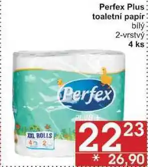 Jip Perfex plus toaletní papír bily 2-vrstvý, 4 ks nabídka