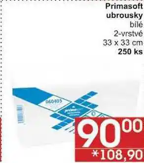Jip Primasoft ubrousky bílé 2-vrstvé 33 x 33 cm, 250 ks nabídka