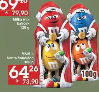 Jip M&m's santa čokoláda, 100 g nabídka