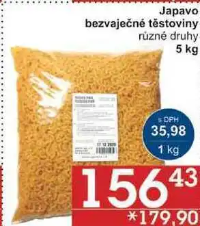 Jip Japavo bezvaječné těstoviny různé druhy, 5 kg nabídka