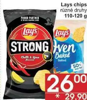 Jip Lays chips různé druhy, 110-120 g nabídka