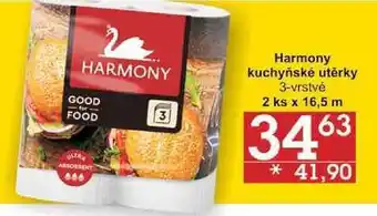 Jip Harmony kuchyňské utěrky 3-vrstvé, 2 ks x 16,5 m nabídka