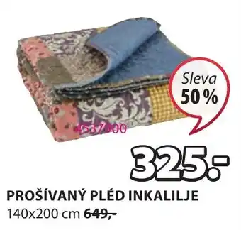 JYSK PROŠÍVANÝ PLÉD INKALILJE nabídka