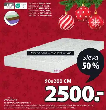 JYSK PĚNOVÁ MATRACE PLUS F80 nabídka