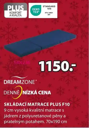 JYSK SKLÁDACÍ MATRACE PLUS F10 nabídka