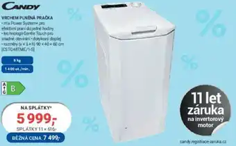 Planeo Elektro CANDY VRCHEM PLNĚNÁ PRAČKA nabídka