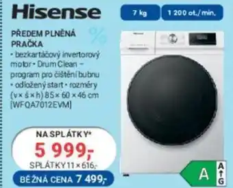 Planeo Elektro Hisense PŘEDEM PLNĚNÁ PRAČKA nabídka