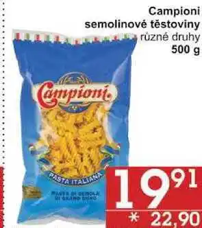 Jip Campioni semolinové těstoviny různé druhy, 500 g nabídka