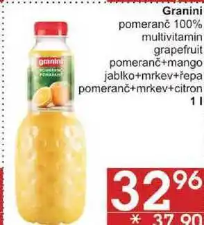Jip Granini pomeranč 100%, 1 l nabídka